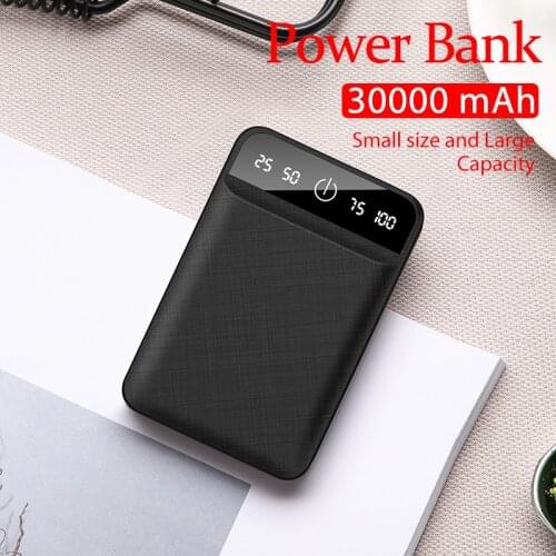 30000mAh Mobile Charger with Dual USB Port Mini Portable Outdoor Emergency External Battery Power Bank for Xiaomi Samsung Iphone