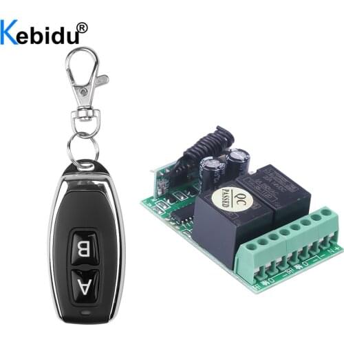 Learning Code 433Mhz Wireless Remote Control DC 12V 2CH Relay Switch independent learning Receiver Module RF Transmitter