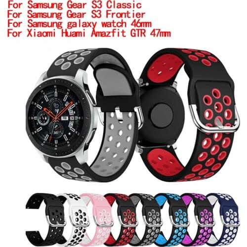 22mm Watch Band for Samsung gear S3 Sport silicone Strap for Huawei Watch GT2 46mm bracelet For HUAWEI WATCH GT Wrist band