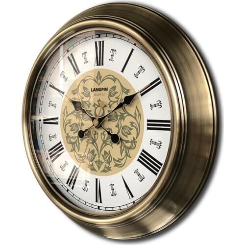 Luxury Metal Wall Clock Vintage Creative Nordic Silent Digital Wall Clock Living Room Reloj De Pared Moderno Home Decor OO50WC