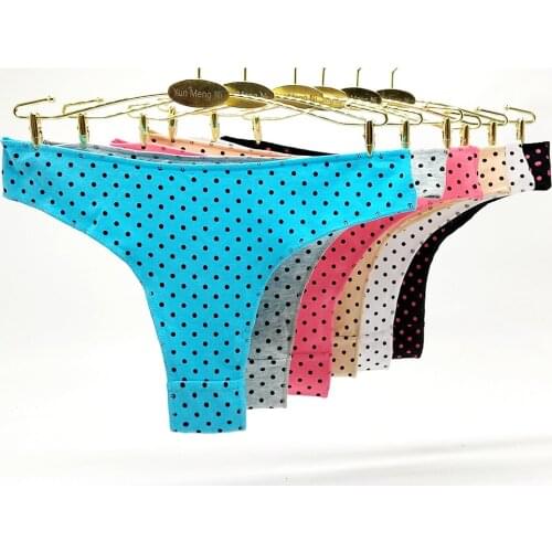 Hot sell 5pcs/lot Womens cotton panties Polka dot print all cotton ladies underwear sexy bikini briefs girl underwear 89277