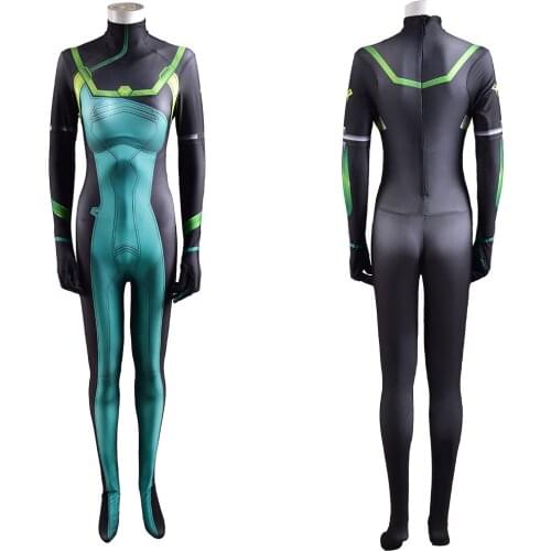 Viper Cosplay Costumes Valorant Game Printed Jumpsuits Elastic Lycra Bodysuit Zentai Casual Party Romper Suit for Women Men Kids