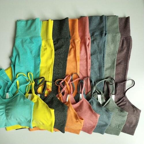 Women Energy Seamless Yoga Set Fitness Sports Suits Gym Clothing Yoga Sports Bra High Waist Running Leggings Workout Pants Sets