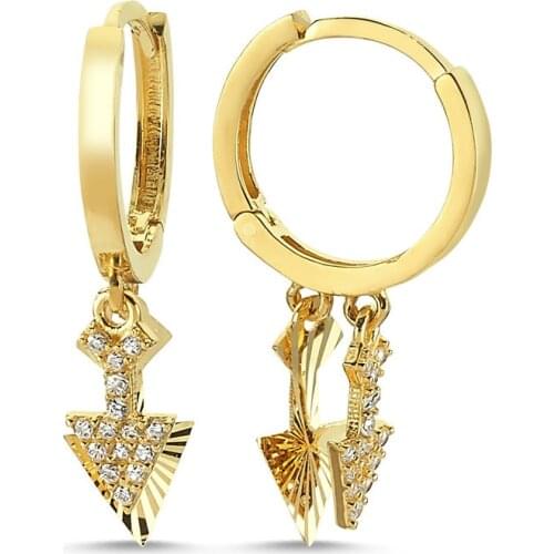 Golden Earring Shakira Triangle Design Handy Custom Craftsmanship Gift Gold Earrings Design On Special Occasions Elegant