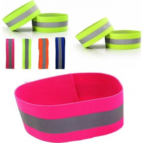 1Pcs Warning Wristband Safety Armband Bicycle Bind Pants Hand Leg Strap Reflective Tape Running Cycling Reflective Strips Outdo