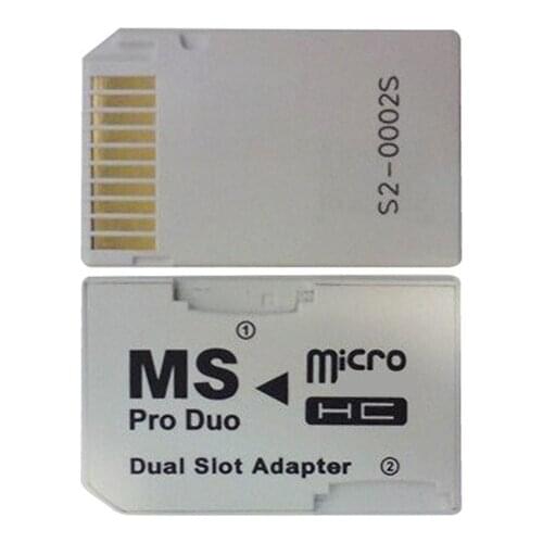 10pcs/lot Dual Slot Micro SD to Memory Stick Pro Duo Card Adapter/Reader