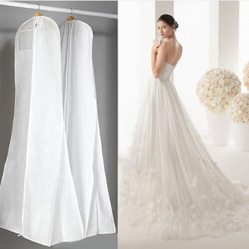 180cm Long High Quality Long TRAIN Wedding Dess Dust Bag Evening Dress Dust Cover Bridal Garment Storage Bag