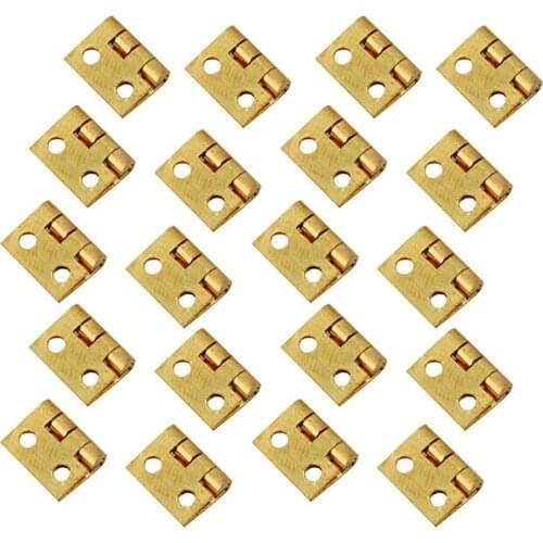 20pcs Tiny Mini Small Metal Hinge House Miniature Cabinet Furniture Home Improvement Tool Pure Copper Doll House Furniture Tools