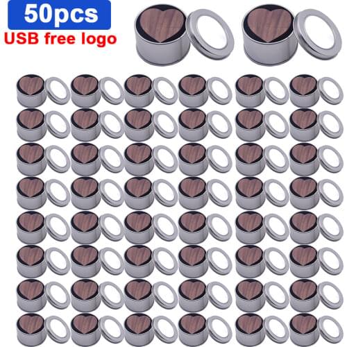 50pcs/lot USB 2.0 wooden tree+box Flash Drive gift Pen Drive 64GB 32GB 16GB 4GB Pendrive U Disk usb flash drive free custom logo