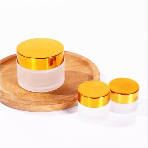 6ps High Quality 5g 10g 20g 30g 50g Empty Matt glass cosmetic container small glass jar refillable with colorful lid