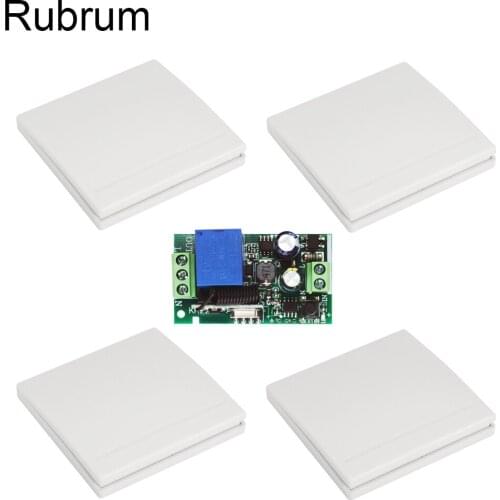 Rubrum 433 MHz AC 110V 220V Wireless 1/2/3 Gang Push Button Switch For Light Switch Smart Home Wall Button Celling Lamp Control