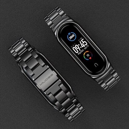 For Xiaomi Mi Band 5 Global Strap Bracelet for Mi Band 4 NFC Metal Stainless Steel Miband 3 Strap For Miband 5 Wristbands Correa