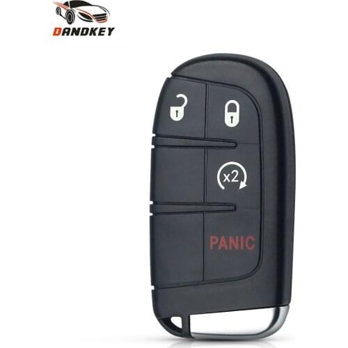 Dandkey 3+1/4 Buttons Smart Insert Blade Replacement Remote Key Shell Case For Chrysler Dodge Jeep Fiat 2011 2012 2013 2014 2015