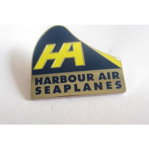 Custom enamel pin badge with yellow and blue enamel, nickel plating