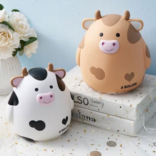 Rabbit Piggy Bank Drop-proof Cartoon Cows Money Box Large Capacity Savings Box for Coins Notes Alcancia Birthday Christmas Gift