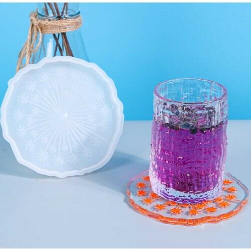 Creative Transparent Silicone Mold Dandelion Resin Decoration Craft Fashion DIY Round Coaster Storage Box Mold Epoxy Resin Mold