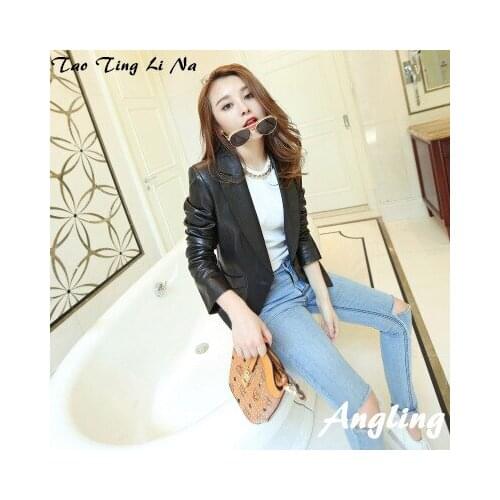 Top brand Women Spring 2020 Genuine Real Sheep Leather Jacket W16 high quality