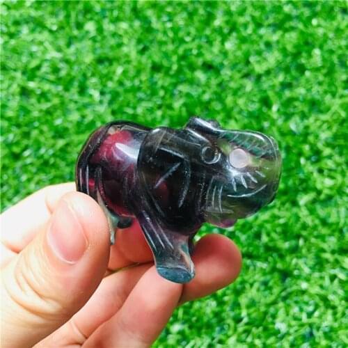 Natural fluor bear healing stone and crystal home decor gifts