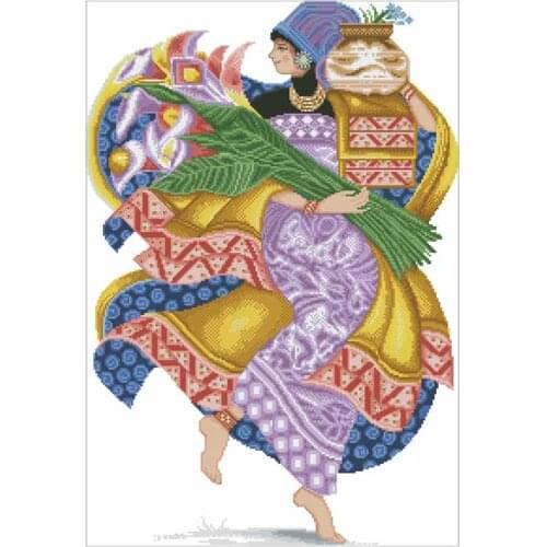 Summer dance patterns Counted Cross Stitch 11CT 14CT 18CT DIY Chinese Cross Stitch Kits Embroidery Needlework Sets home decor