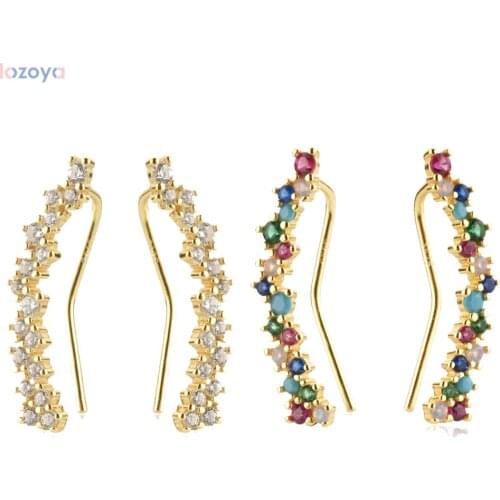 LOZOYA 925 Sterling Silver Gold 24mm Guadaloupe Multicolour 18k Gold Plated Hoop Earrings chanel earrings Rock Punk Jewelry