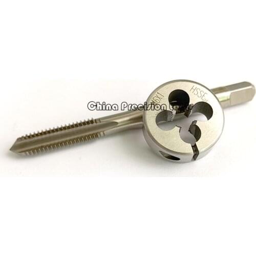 2pcs HSSE Metric screw thread straight tap Die set M6 M6X1.25 M6X1 Fine thread Round Split dies taps sets M6X0.75 M6X0.5