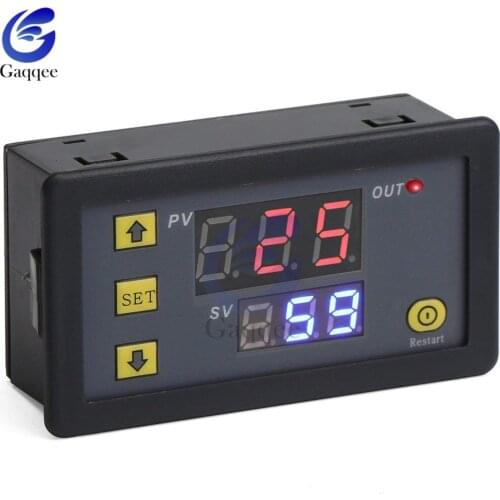 DC 12V AC 110V 220V Digital Cycle Timer Delay Relay Module with LED Dual Time Display Timing Adjustable Power Supply Thermolator