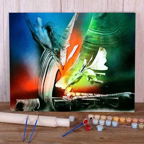 Abstract White Flower Painting By Numbers Package Acrylic Paints 50*70 Picture By Numbers Photo Loft Picture Crafts For Art