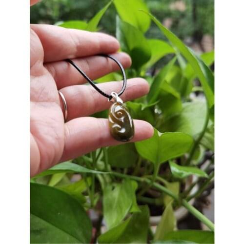 Natural Jade Ruyi Jadeite Emerald Necklace Carved Charm Jewellery Fashion Amulet for Men Women Lucky Gifts