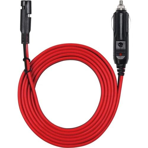 SAE to Male Cigarette Lighter Male Plug Cable Adapter with SAE Quick Release Connector Extension Cable 1 mm2 Wire 5 ft