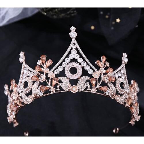 Baroque Luxury Geometric Rhinestone Bridal Crowns Crystal Diadem Wedding Hair Accessories Bride Tiaras Headbands Tiara De Noiva