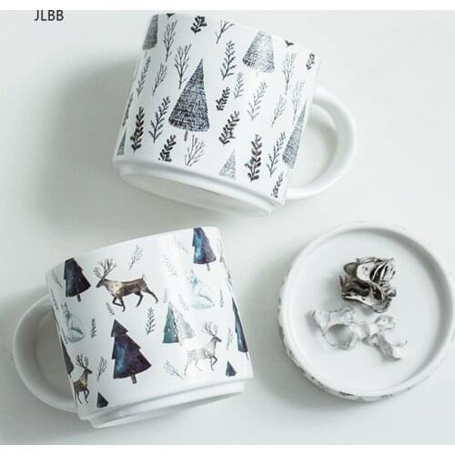 Christmas Novelty Creative Ceramic Coffee/Milk Mugs With Lid Spoon Give The Lover A Birthday Gift