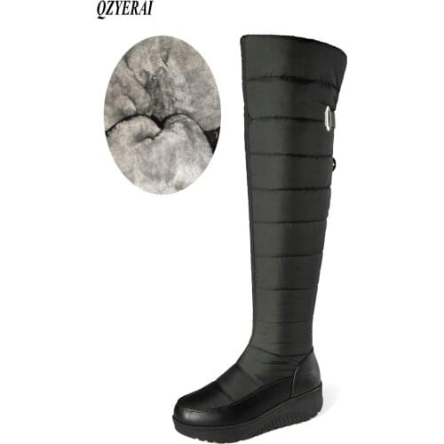 New arrival winter warm women snowshoes Over knee boots natural Genuine leather snow boots women Fur one leisure Sports boots