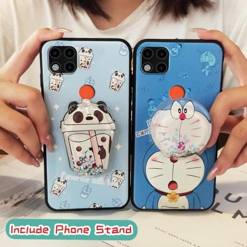 Silicone Cute Phone Case For Xiaomi Redmi 9C/Redmi 9 India Anti-dust Waterproof Cover drift sand Cartoon foothold