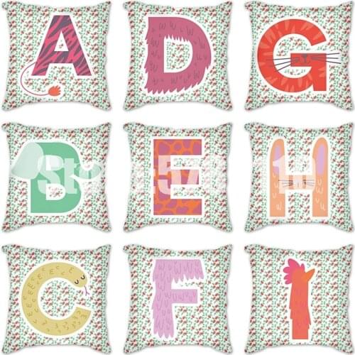 Modern Home Decorative Throw Pillow Cases Cushion Covers Sofa Chair Car 45x45cm 26 creative English letters pillowcase Cojines