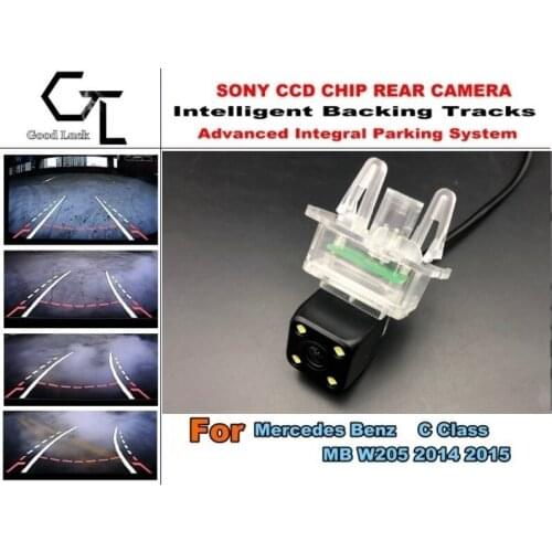 For Mercedes Benz C Class MB W205 2014~2016 Smart Tracks Chip Camera / HD CCD Intelligent Dynamic Parking Car Rear View Camera