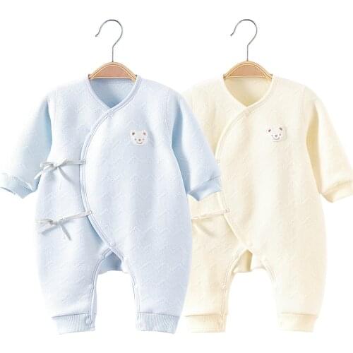 Spring Winter Newborn Baby Romper organic Cotton Infant Long Pajamas Girls Home Love Soft Fabric Underwear Jumpsuit For 0-3m
