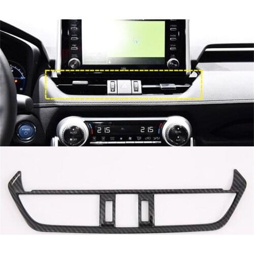 Carbon Fiber Interior Middle Console Air Vent Outlet Cover Trim For Toyota RAV4 2019 2020 Car Styling Accessories 1pcs