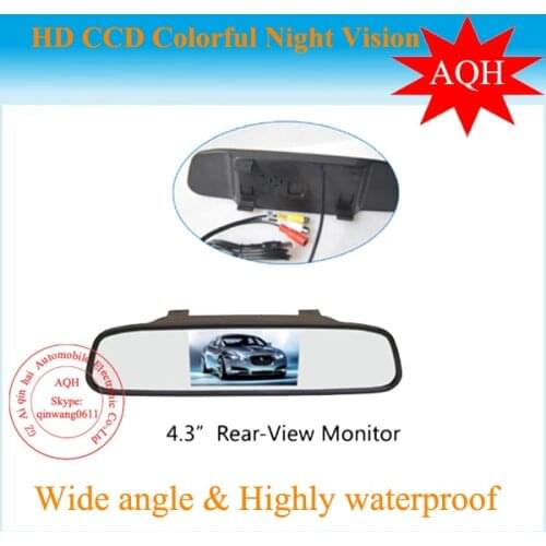 Free shipping ,NEW 4.3" inch TFT Car LCD Mirror Rear View Rearview DVD Mirror Monitor for car CCD camera