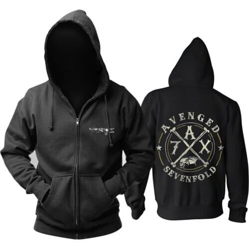 11 designs Zipper Sweatshirt Skull Bone Avenged Sevenfold A7X Rock hoodies autumn winter jacket punk new heavy metal fleece