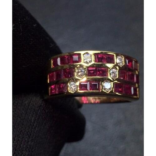 Fine Jewelry 18K Rose Gold Real Natural 2.01ct Pigeon Blood Red Ruby Diamond Wedding Engagement Female Rings for Women Fine Ring