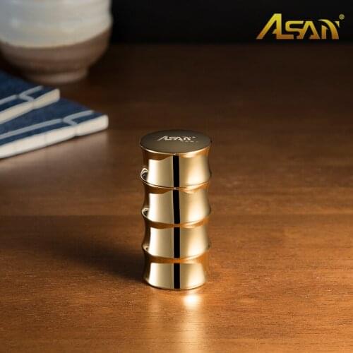 Asan Neo Chinese Style Pure Copper Brass Bamboo Shape Gold Toothpick Jar Home Kitchen Office Decor Gift