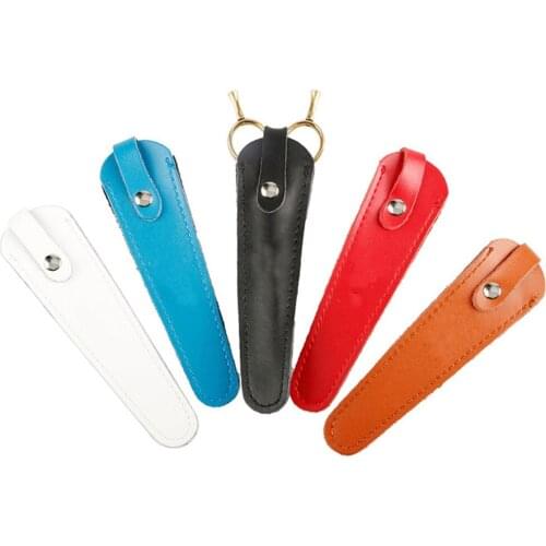 1 Pc Single Scissor Bag Leather Scissor Case Tool Holster Pliers Belt Clip Bag Leather Sheath Color Random