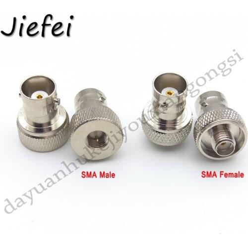 10-150pcs New silver RF Coaxial Adapter SMA Male / Female to BNC Female RF Connectors For Two Way Radio