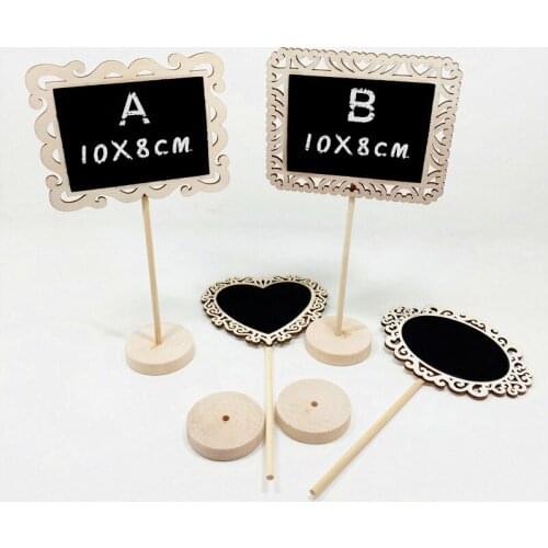 30 pcs Mini Retangle Wooden Blackboard Chalkboard Stands Wedding Table Number Place Card