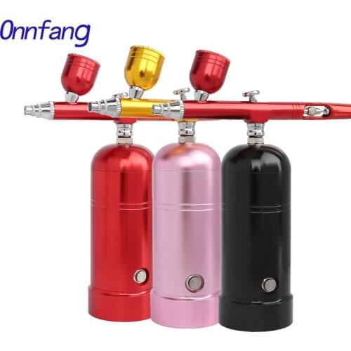 Onnfang Wireless Air Compressor Portable Airbrush 0.3&0.2&0.5mm Spary gun Make up Art Body Cake Model Car Water Filling Sprayer