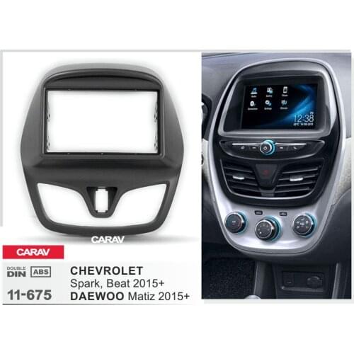 CARAV 11-675 Double Din Car Radio Frame Fscia Dash Kit Fit for CHEVROLET Spark, Beat 2015+ / DAEWOO Matiz 2015