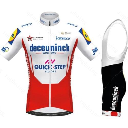 DECEUNINCK QUICK-STEP TDF POLKA DOT JERSEY 2020 SET Pro Team Cycling Clothes Racing Bike Men Cycling Jersey Set Ropa Ciclismo