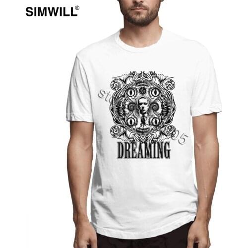 Dreaming Cthulhu T-shirts Mens Summer Tshirt Short Sleeve Cotton T Shirt Crew Neck Tee Shirts Large Size Clothing Dropshipping