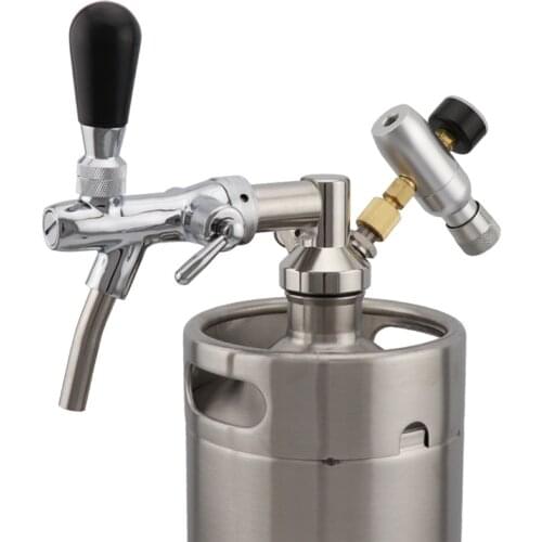 Dropshipping Flow Control Beer Faucet Mini Growler Dispenser Tap With Co2 Regulator Keg Charger for Homebrew 2L 4L 5L Beer Keg
