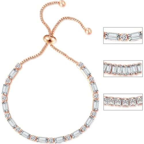 Double Fair Exquisite Tennis Bracelets For Women Adjustable Clear Zirconia Wedding Christmas Jewellry Wholesale Jewelry H017